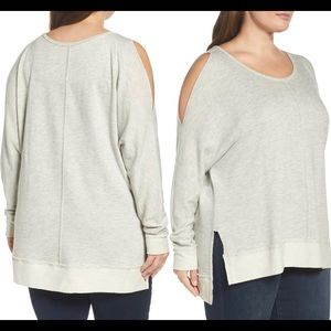 Plus Size Cold Shoulder Sweatshirt